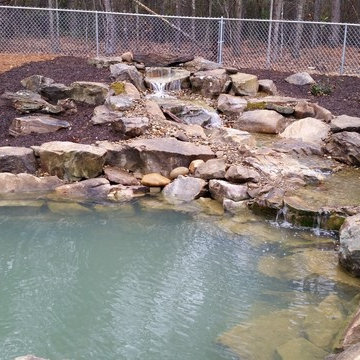 Swimming Pond with Waterfall and Stream in Aiken SC