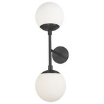 Dainolite - 24" Dayana Transitional Modern Wall Sconce, Matte Black - Matte Black Dayana Double Wall Sconce. This 2 light LED compatible is recommended for the wall in a Foyer or Hall. It requires 2 Halogen G9 bulbs, is covered by a 1 Year Warranty and is suitable for either a residental or commercial space.