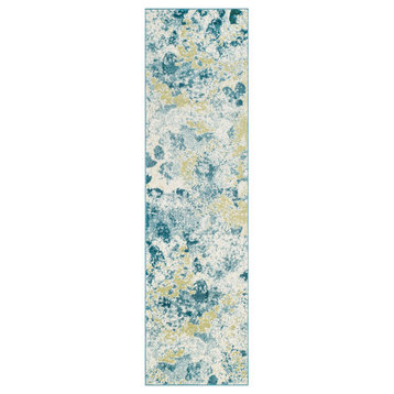 Safavieh Watercolor Collection WTC696 Rug, Ivory/Light Blue, 2'3" X 6'