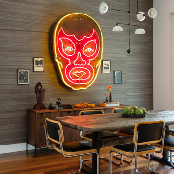 Rabb Road Dining with Jeff Martin Joinery Table and Roadhouse Relics Neon