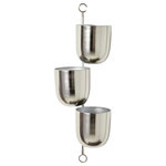 The Novogratz - Contemporary Metallic Silver Metal Hanging Wall Planter Rack - Add this planter rack to a corner of your patio or hang it indoors in any room.. This item ships in 1 carton. Ring hardware allows for easy hanging; nails and screws are not included. Suitable for indoor and outdoor use. Made in India. Planters do not have drainage holes but they are not watertight. Each rack has three attached planters.. Contemporary design.