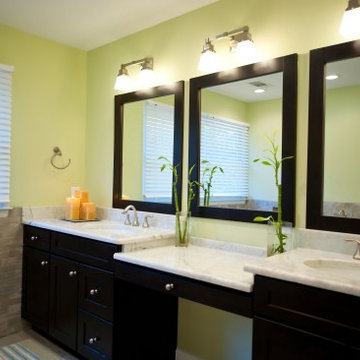 Contemporary Vienna, Virginia Bath Touts Stylish Free Standing Tub