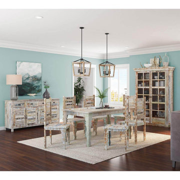 Tucson Rainbow Rustic Reclaimed Wood 9Pc Dining Room Set