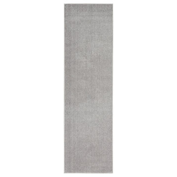 Nourison Nourison Essentials Nre01 Solid Color Rug, Silver Grey, 2'2"x10'0"