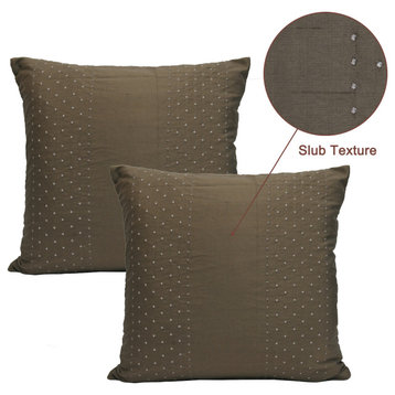 Home Soft Things Marquesa Dot Silk Pillow Shell Set, Slub Texture