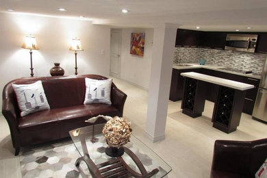 Example of a trendy basement design in Toronto