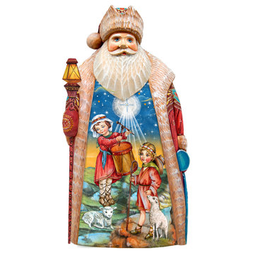 The Nativity Drummer and Shephard Woodcarved Figurine