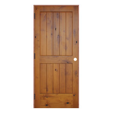 Creative Entryways - Interior 2 Panel V-Groove Reversible Handing Pre-hung Door Kit, 28x80 - Interior Doors