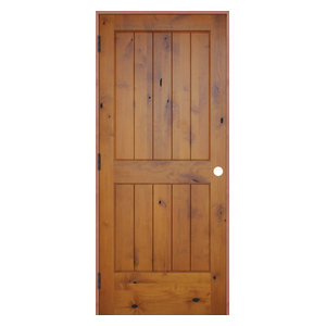 Interior 5 Panel Reversible Handing Pre Hung Door Kit Mahogany
