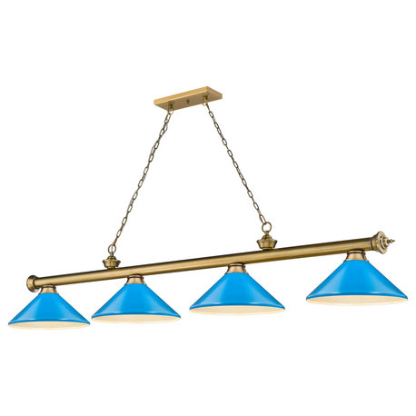 Zlite 2306-4RB-MEB 4-Light Billiard, Electric Blue