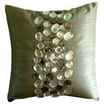 The HomeCentric - Luxury Gray Crystal Pillows Cover, Art Silk Throw Pillow Covers 18"x18", Jewels - Jewels is an exclusive 100% handmade decorative pillow cover designed and created with intrinsic detailing. A perfect item to decorate your living room, bedroom, office, couch, chair, sofa or bed. The real color may not be the exactly same as showing in the pictures due to the color difference of monitors. This listing is for Single Pillow Cover only and does not include Pillow or Inserts.