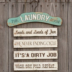 WOODEN "LAUNDRY IT'S A DIRTY JOB" SIGN - Products