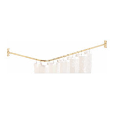50 Most Por Curved Shower Curtain Rod For 2019 Houzz Shower Curtain Rod Bright Solid Br 2 Sided