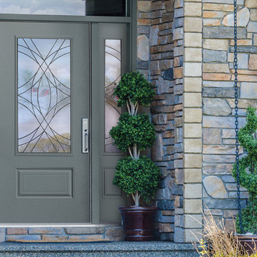 Masonite Belleville Smooth 1 Panel Hollister Lite Exterior Fiberglass Door