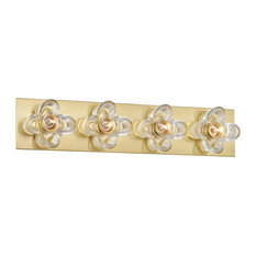 Shea 4 Light Bathroom Vanity Light, Aged Brass
