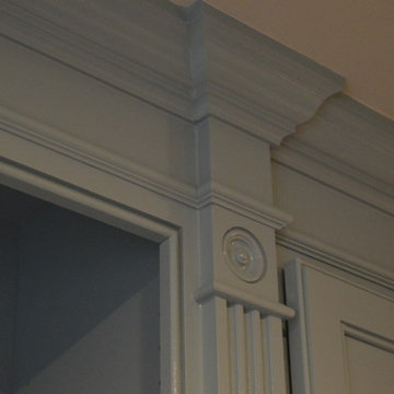 Built-In Cabinetry : Entertainment Center &  Desk Workstation with Wainscoting