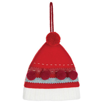 Plush Stocking Hat Ornament, Set of 24