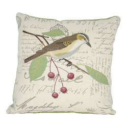 Xia Home Fashions - Avian Collection Feather/Down Filled Decorative Pillow Sham, Brown Bird - Decorative Pillows