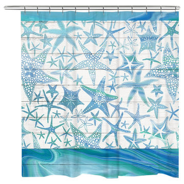 Starfish Waves Shower Curtain