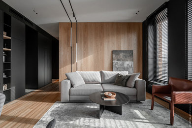 Example of a trendy living room design in Saint Petersburg
