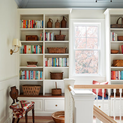 Mid-sized farmhouse wainscoting hallway photo in Boston
