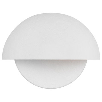 Beaunay Casual 1-Light Indoor Bath Vanity Wall Sconce, Cast Plaster Matte White