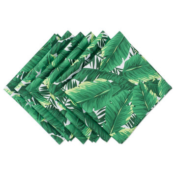 DII Banana Leaf Print Outdoor Napkin, Set of 6