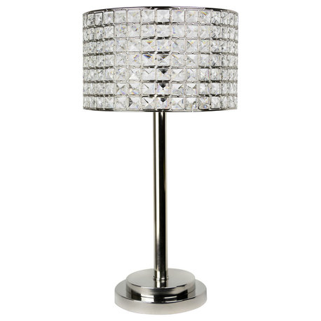 25.75" Polished Nickel Modern Glam Table Lamp