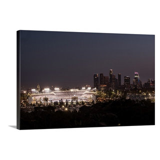 Dodger Stadium Canvas, LA Skyline Printed on Canvas, Los Angeles skyli