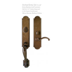 Rocky Mountain Hardware Arched Thumblatch Entry Set 2 1/2&Prime; x 9&Prime; - Door Hardware