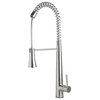 ALFI Solid Stainless Steel Spring Kitchen Faucet With Pull Down Shower Spray