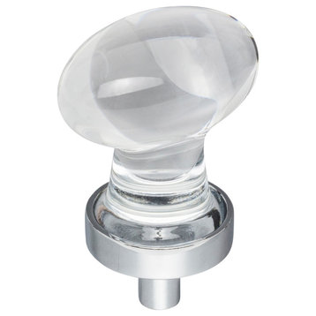 Jeffrey Alexander G110 Harlow 1-1/4 Inch Glam Egg Glass Oval - Polished Chrome