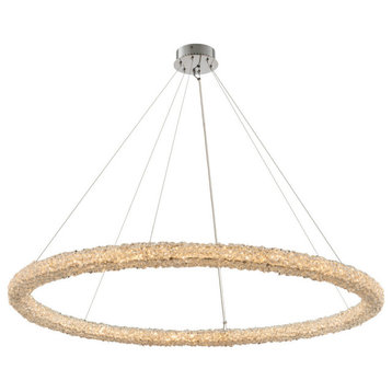 Allegri 35555 Lina 48"W LED Crystal Ring Chandelier - Polished Chrome / Clear