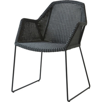 Breeze Chair with Cantilever Legs (Set of 2) - Black, Antique-Line Weave