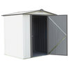 Steel Storage Shed 6 x 5 ft. Galvanized Low Gable Cream/Charcoal Trim