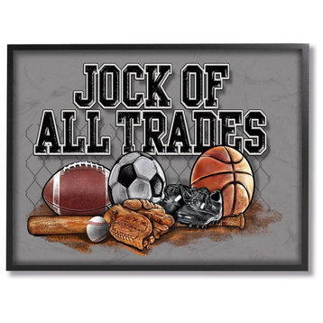 Stupell Industries Art, Jock Of All Trades Sports Balls, 11 x 14