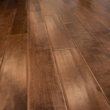Kitchen, Dining, & Foyer with Handscraped Birch Hardwood