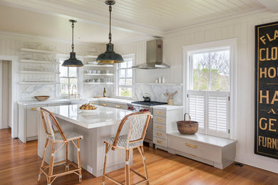 Kitchen - coastal kitchen idea in Boston