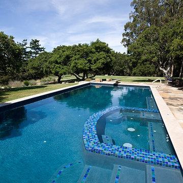 Blue and Green Mix Glass Tiled Pool
