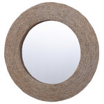 Stylecraft Home Collection - Harper Whitewashed Round Wall Mirror With Rope Detail - Add depth and intrigue to any bare wall in your home with the white Washed round Mirror with rope Detail. This hanging wall mirror measures 33 x 33 inches and features a unique rope exterior. This circular-shaped mirror comes with attached hardware and looks great in a wide variety of design aesthetics.