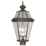 Livex Lighting - Georgetown Outdoor Post Head, Bronze - The Georgetown looks to add regal elegance to your home with a line of lighting that embodies classic design for those who only want the finest. Using the highest quality materials available, the Georgetown begins with solid brass so that each fixture not only looks fantastic, but provides a fit and finish that will last for years as well.