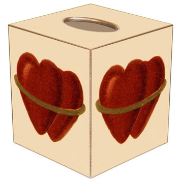 TB2959 - Double Heart with Band Tissue Box Cover