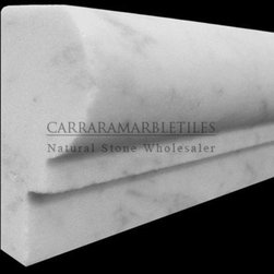White Carrara Marble Italian Bianco Carrera Ogee 1 Chairrail Molding Honed - Products