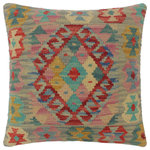 Bareens Designer Rugs - Rustic Turkish English Hand Woven Kilim Pillow - Embellish your home with this timeless casual chic handmade Southwestern Kilim throw pillow covers made with wool and cotton. Constructed on a loom by Nomad Turkman people with hand spun wool and Natural Vegetable dyes these beautiful Kilim pillow covers are known for their beautiful repetitive geometrical, naturalistic floral and traditional patterns yet still giving it a moden look. Masterfully artisan-crafted on traditional Kilim looms with a contemporary fashion palette producing bold intricate sharp patterns making them a standout piece in any decor.
