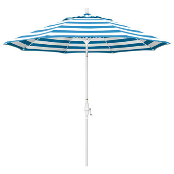 9' White Collar Tilt Lift Fiberglass Rib Aluminum Umbrella, Cabana Regatta�