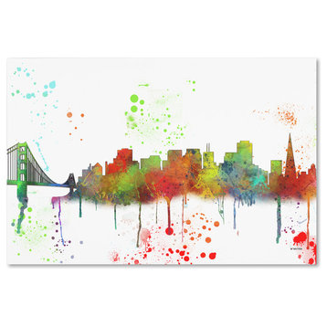 Marlene Watson 'San Francisco CA Skyline Mclr-1' Canvas Art, 22"x32"