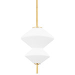 Hudson Valley - Barrow Gls-7401, Aged Brass - Stacked, angular geometric shades, set on simple arms, are the centerpiece of this showstopping design. Large-scale and linear, Barrow is available as a wall sconce, chandelier, and linear with a unique asymmetrical quality.