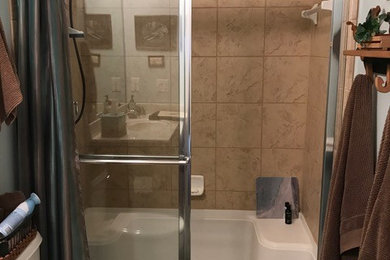 Before Walk-In Shower with Seat