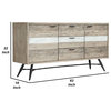 Benzara BM282045 Acacia Wood Sideboard Buffet Console Cabinet, 3 Drawers, Brown