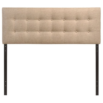 Modway Emily Full Upholstered Polyester Fabric Headboard in Beige